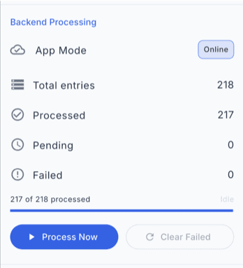 Backend processing status for link enrichment